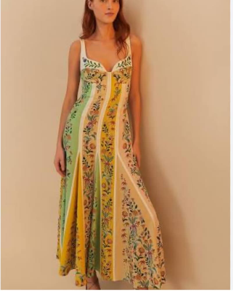 Farm Rio Delicate Floral Midi Dress - Image 4