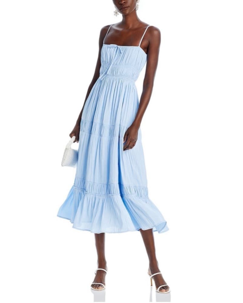Blue Tiered Midi Dress - Image 2