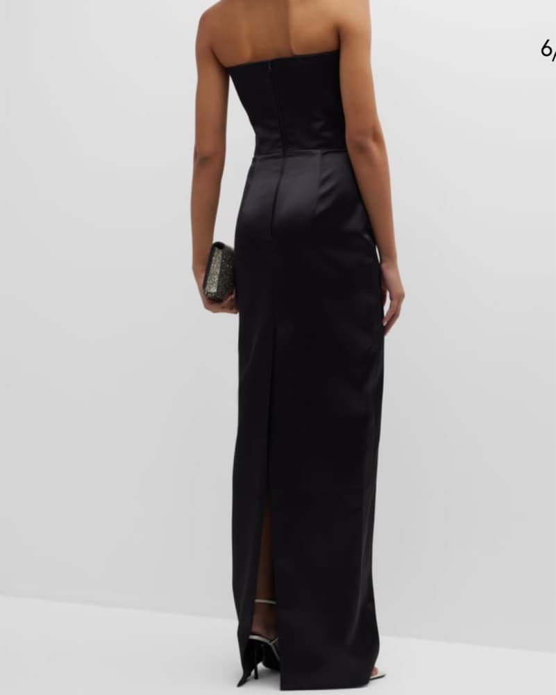Sleek Strapless Black Gown - Image 3