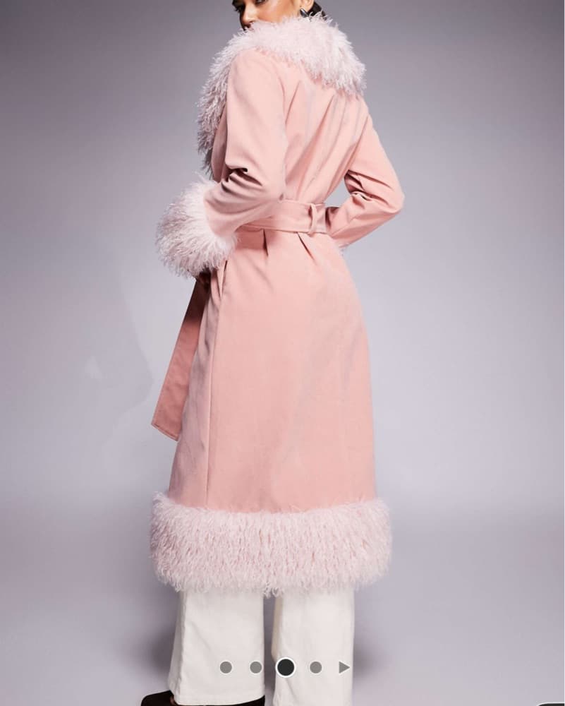 ASOS PINK FUR TRIM COAT 🩰 - Image 3
