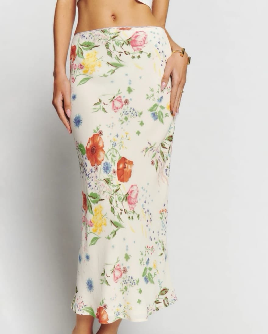 Reformation Floral Midi Skirt - Image 3