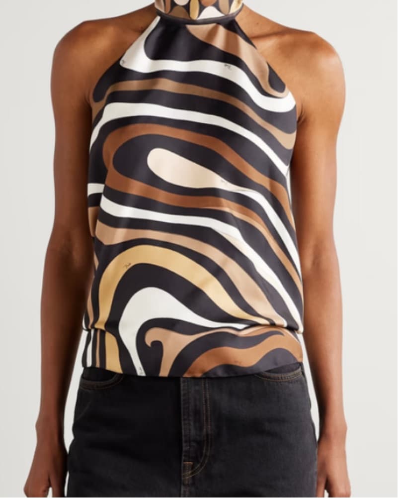 Pucci brown multi color halter top  - Image 1