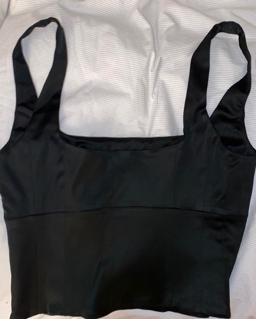 Black square-neck bustier - Image 4