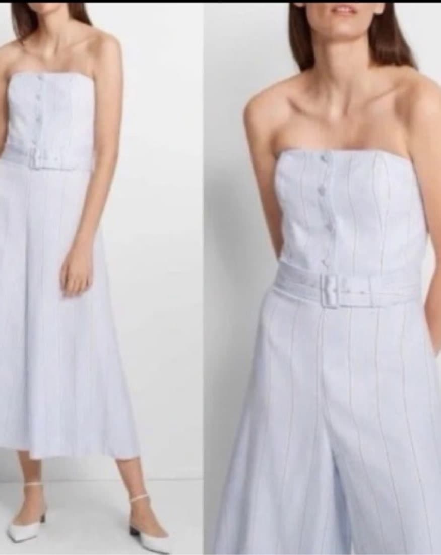 Alberrtah Cropped Wide Leg Strapless Blu - Image 1