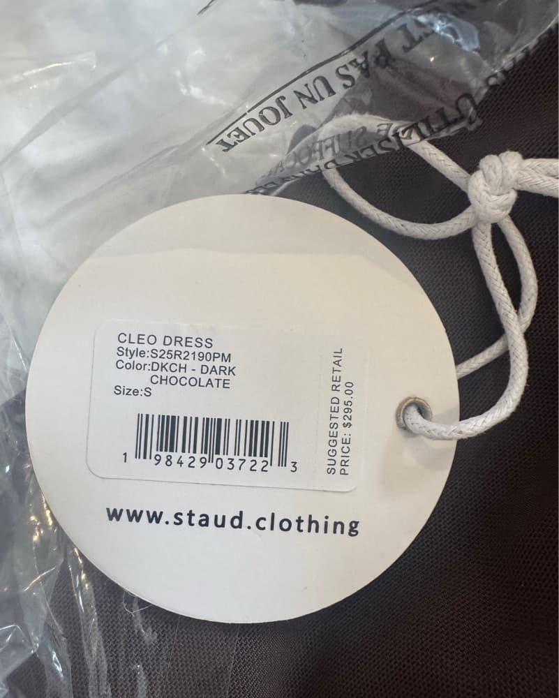 Staud S Cleo Dress Dark Chocolate  - Image 3