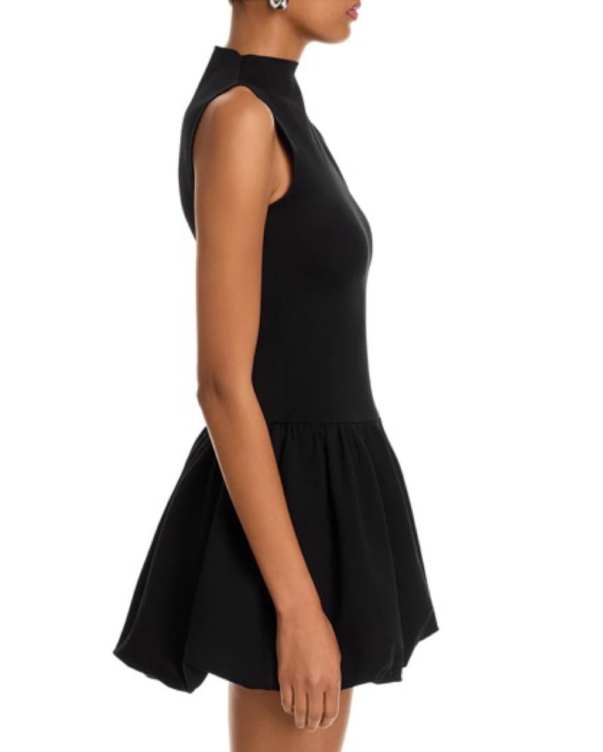 Black Mini Bubble Dress - Image 4