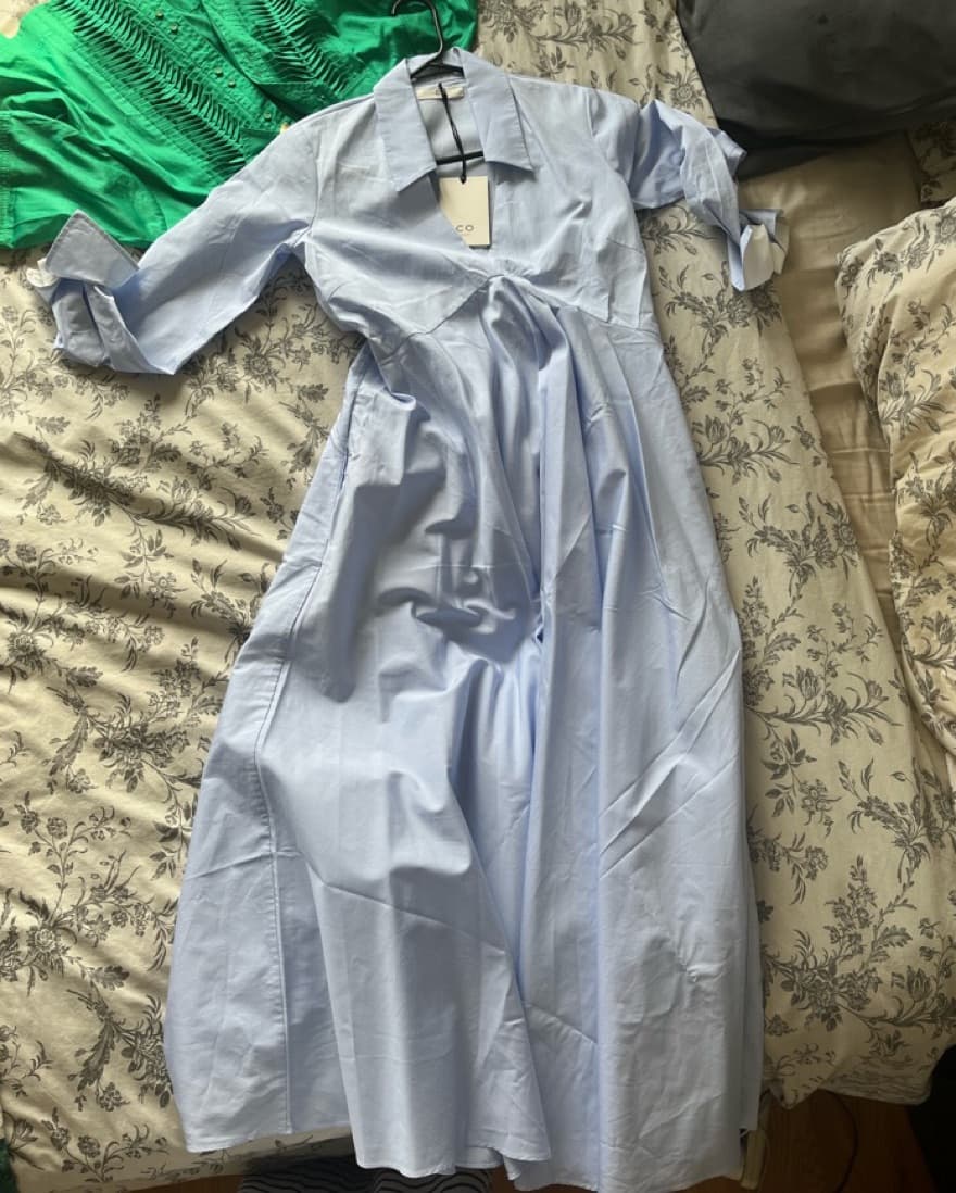 CO V-neck poplin midi dress - Image 5
