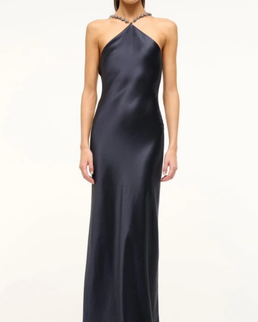 Staud Navy Blue Halter Dress - Image 1