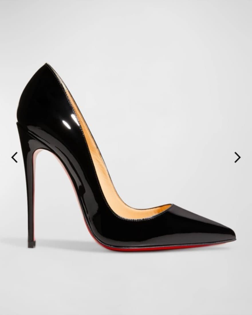 Louboutin Black Patent Pointed Pumps - Image 1
