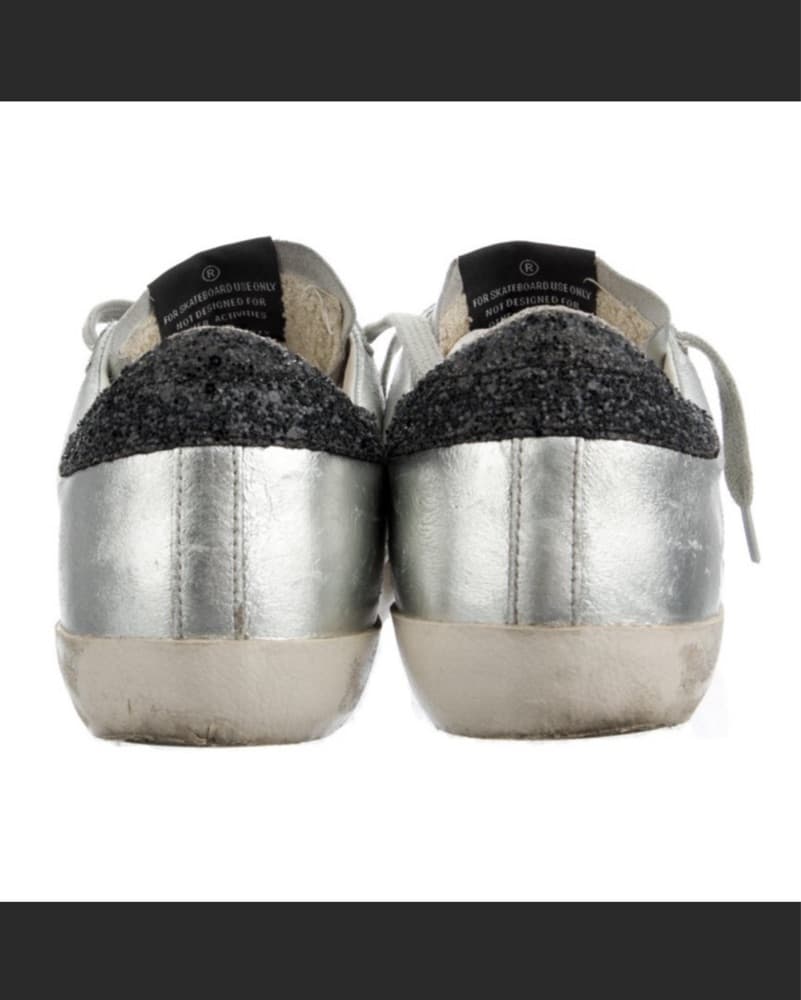 Golden Goose Silver Sneakers - Image 4