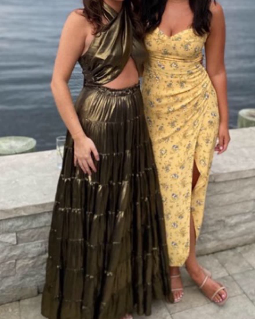 Free People Gold Metallic Cut Out Dress  - Image 1