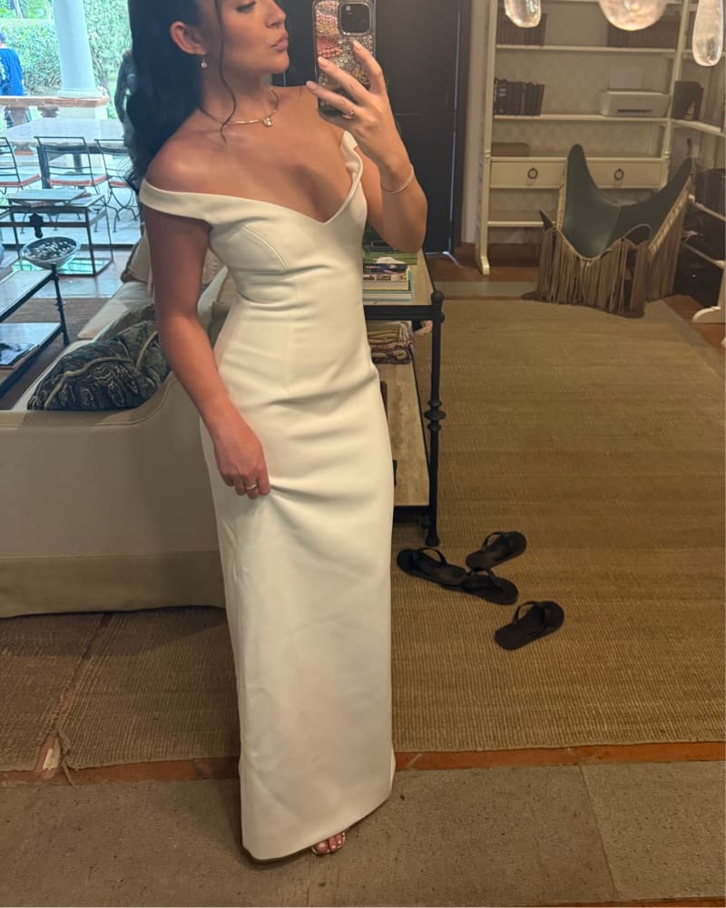 ARCINA ORI Off-Shoulder White Dress - Image 4
