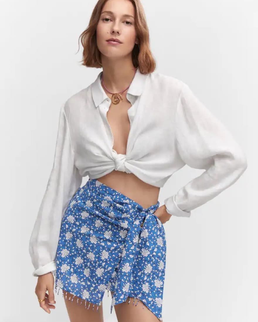 MANGO BEADED PRINTED MINI SKIRT - Image 3