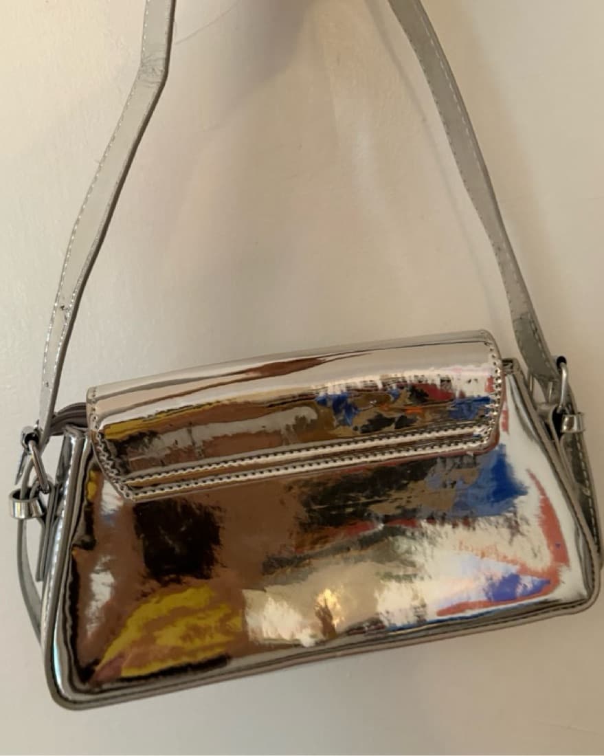 Silver Metallic Shoulder Bag - Image 3