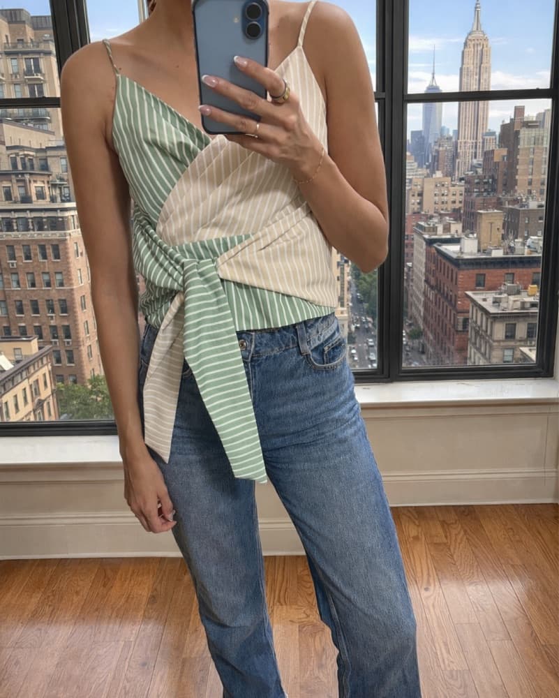 Striped Wrap Cami Top - Image 2