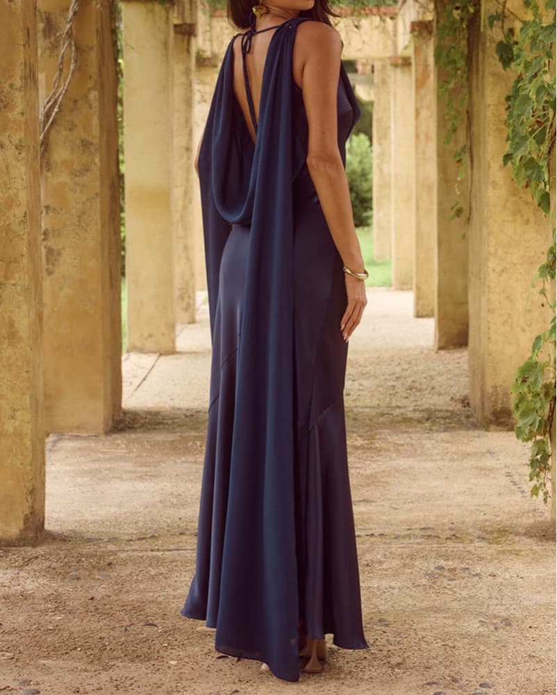 Runaway The Label Navy Black Tie Dress - Image 2