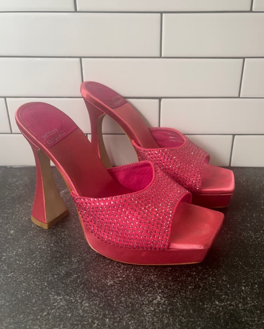 Jeffrey Campbell, hot pink diamond heels - Image 1