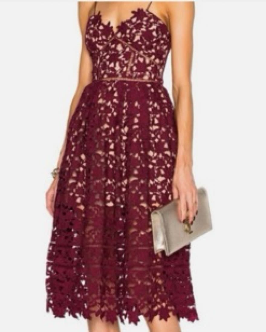 Self-Portrait Azaelea Lace Midi Dress  - Image 1