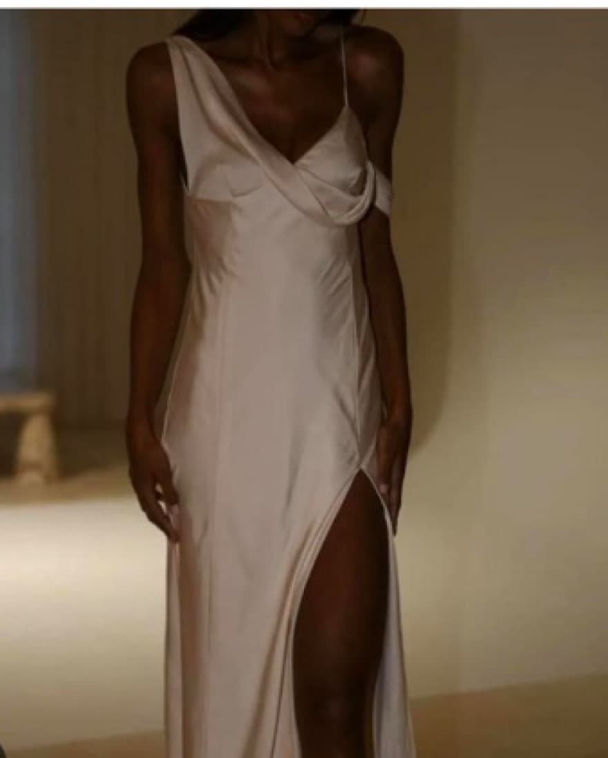 Satin Off Shoulder Maxi Dress - Image 2
