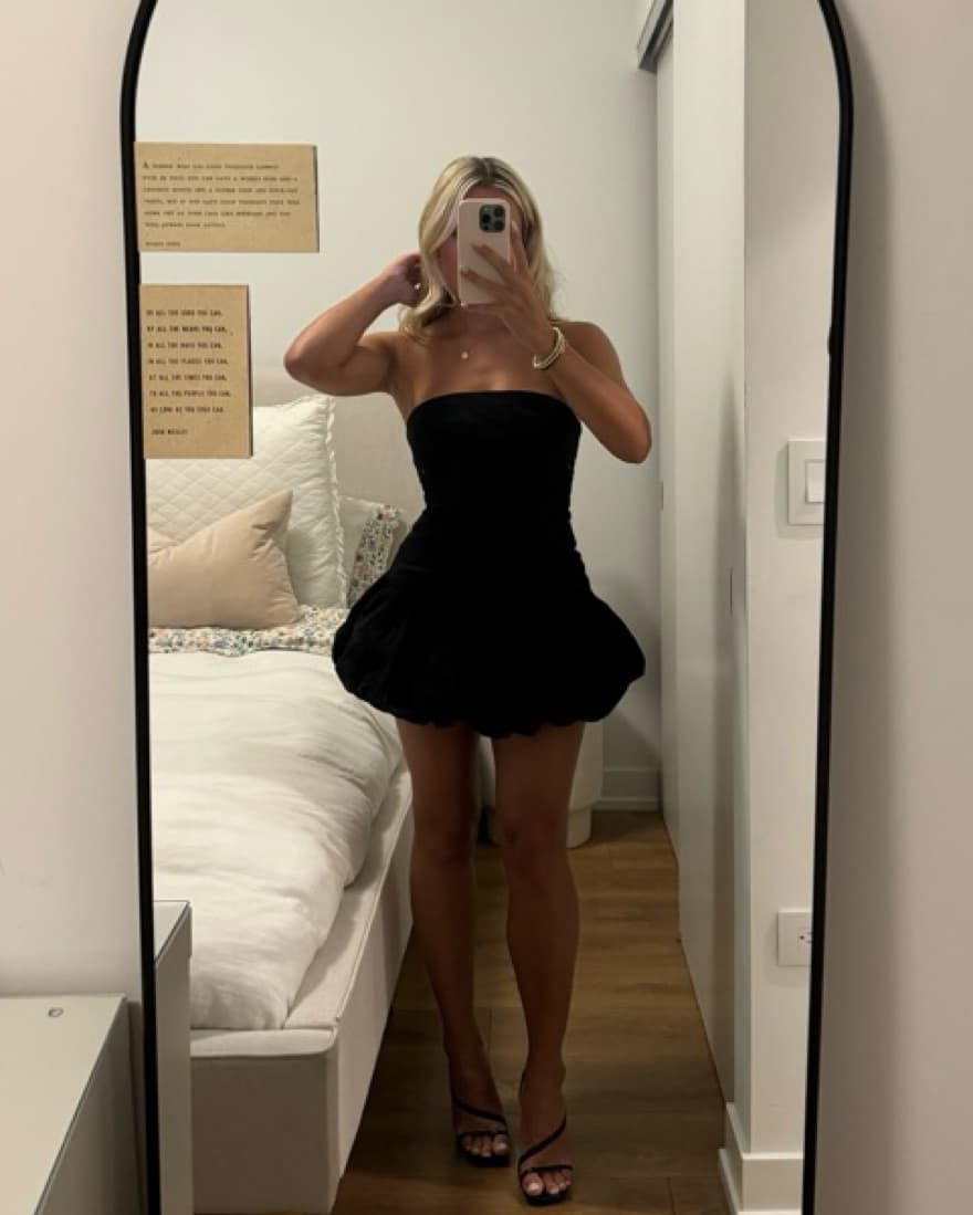 Lioness Black Puff Dress - Image 4