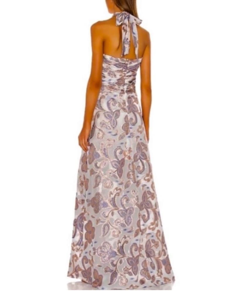 Alexis Lilac Printed Shimmer Gown - Image 3