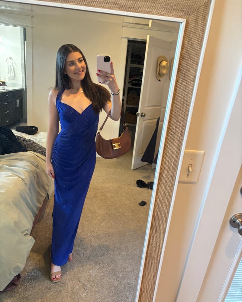 Blue Norma Kamali X Revolve Halter Dress - Image 3