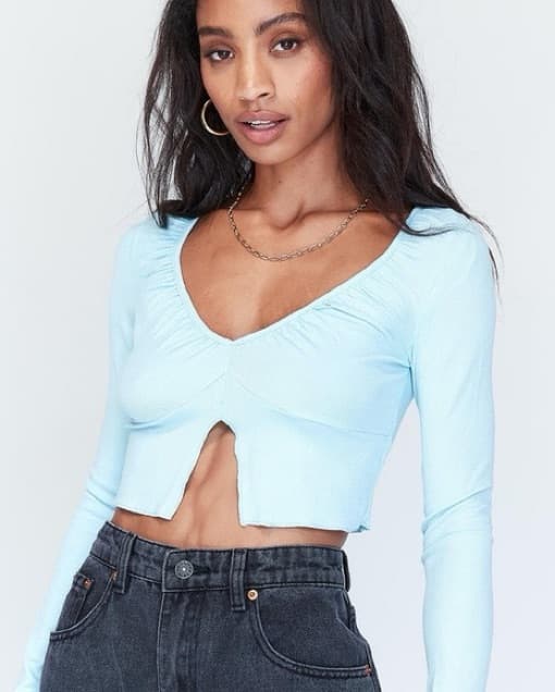 Theodora Long Sleeve Top Blue - Image 1