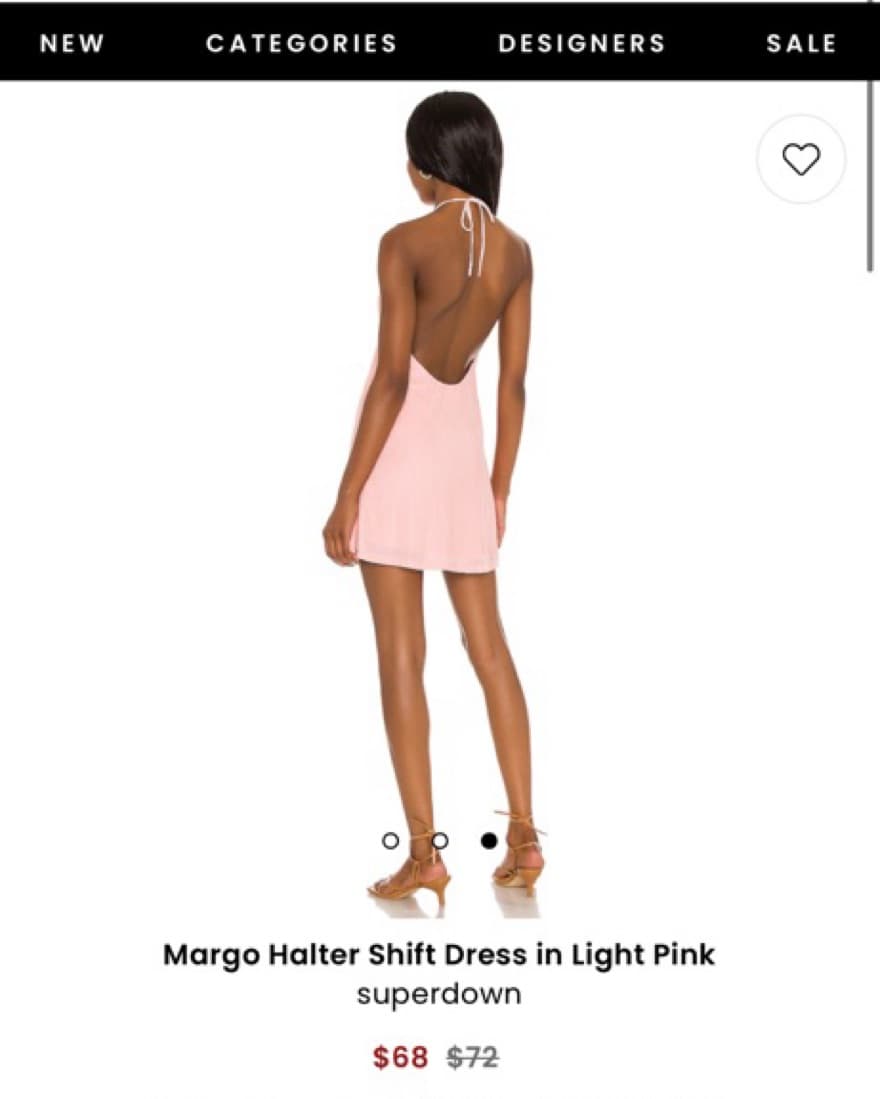 Margo Halter Shift Dress in Light Pink - Image 2