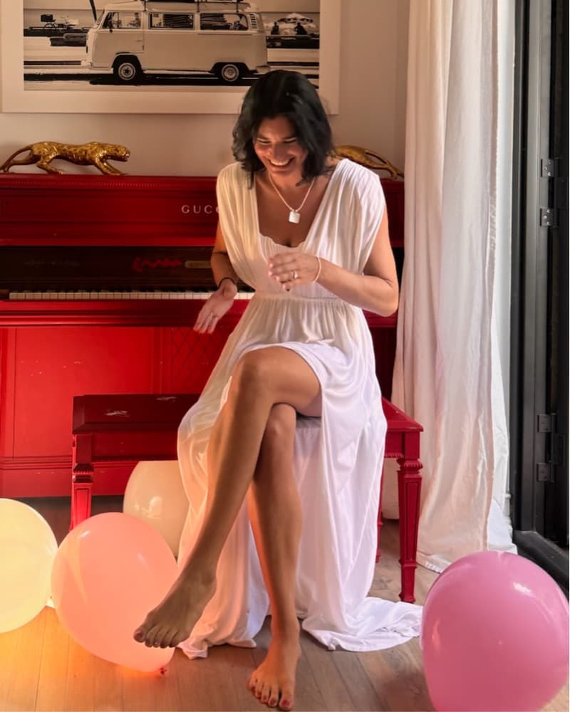 Greek Gooddess Maxi Dress with Side Slit - Image 3