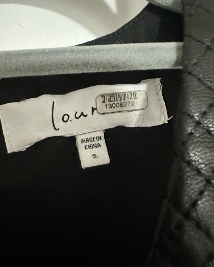 Black leather textured mini dress - Image 3
