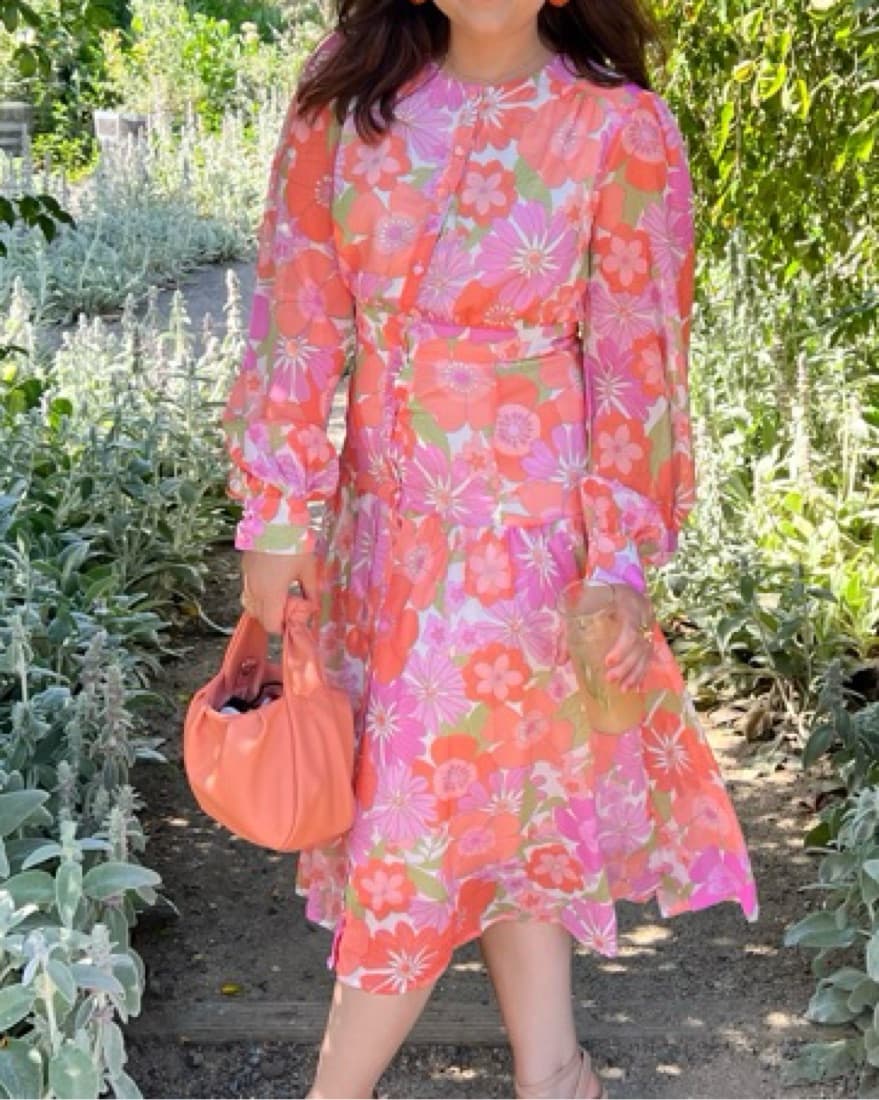 Floral Long Sleeve Midi - Image 1