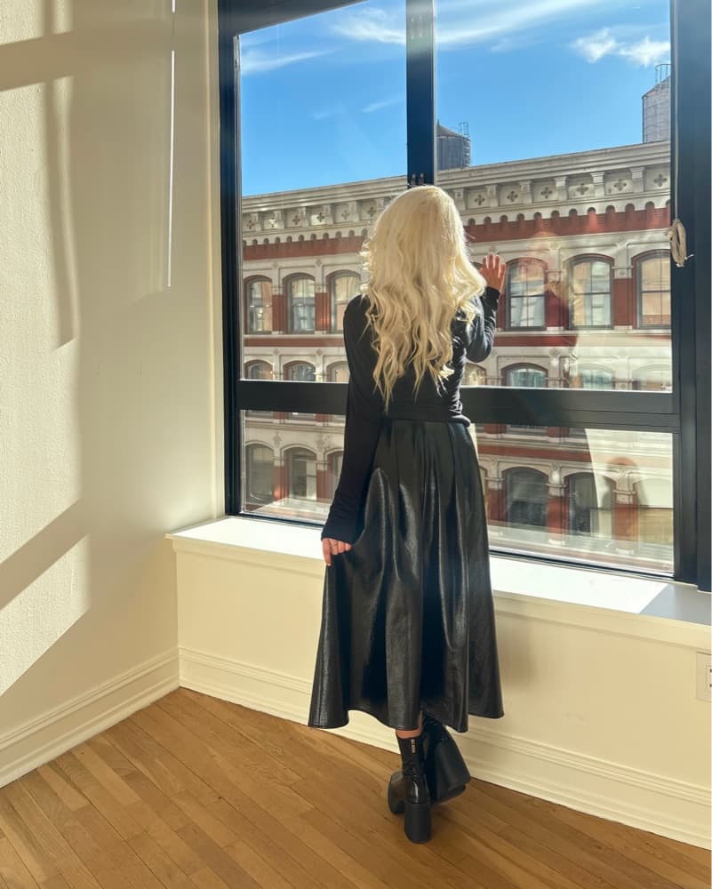 Faux Patent Leather Skirt - Image 3