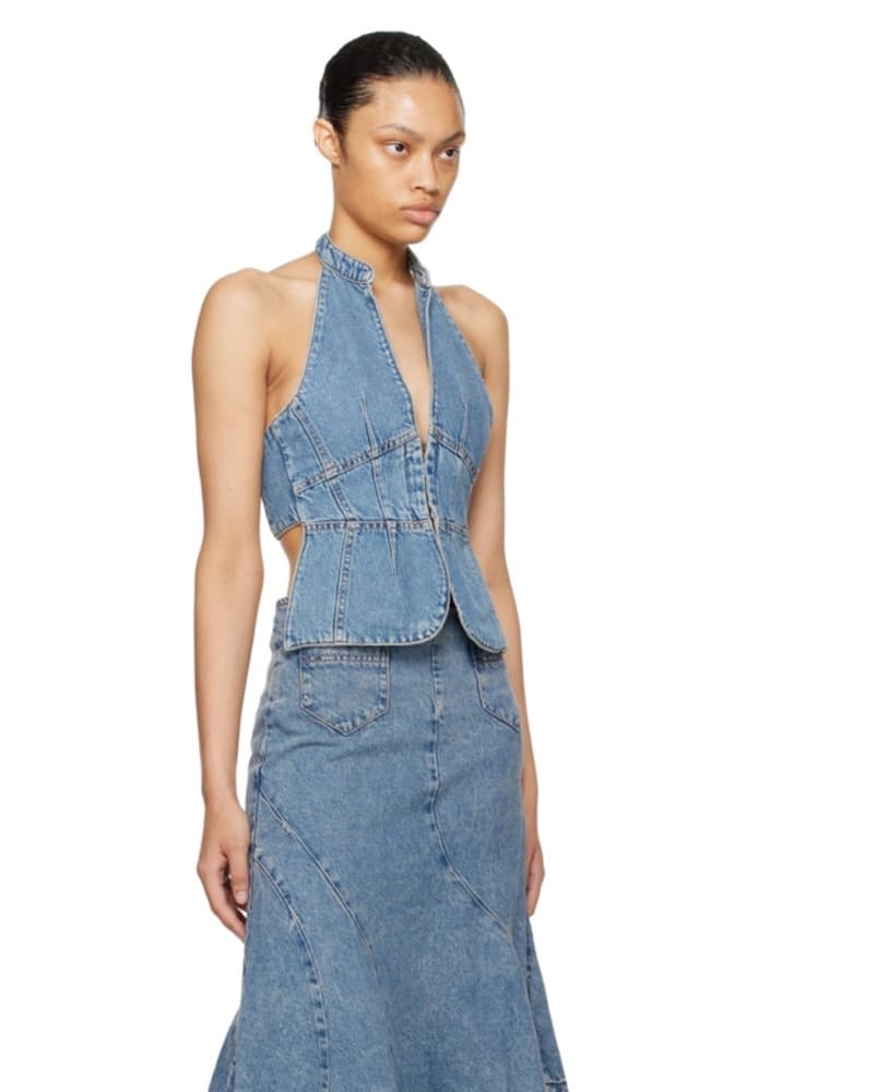 Denim Halter Top - Image 1