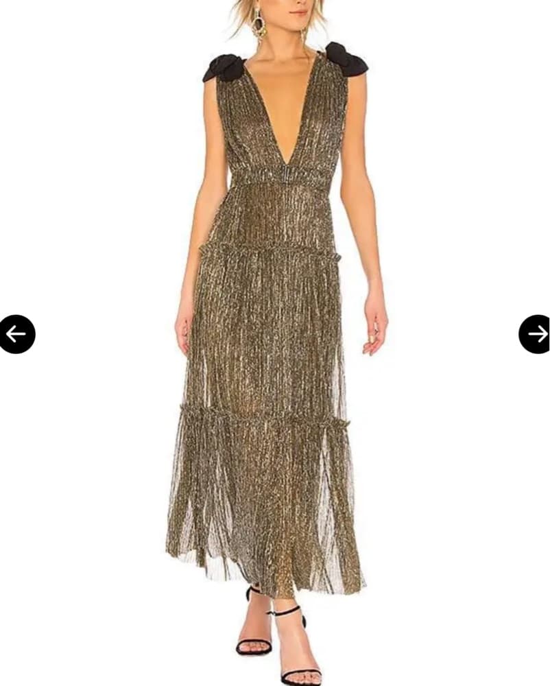 Sabina Musayev Ray Dress Gold XS - Image 3
