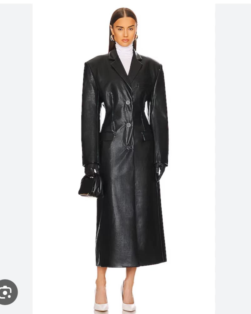 Helsa Waterbased Faux Leather Long Coat  - Image 1