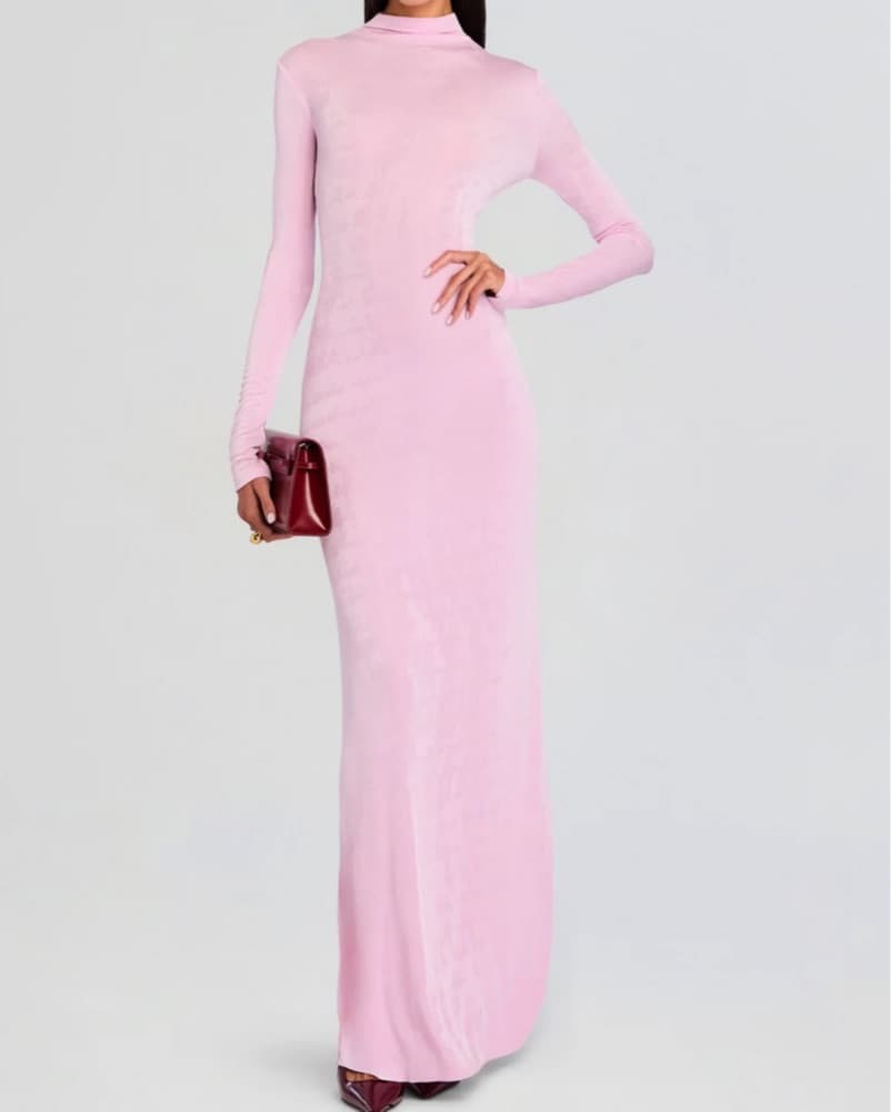 SEROYA Kim Maxi Dress In Dusty Pink - Image 2