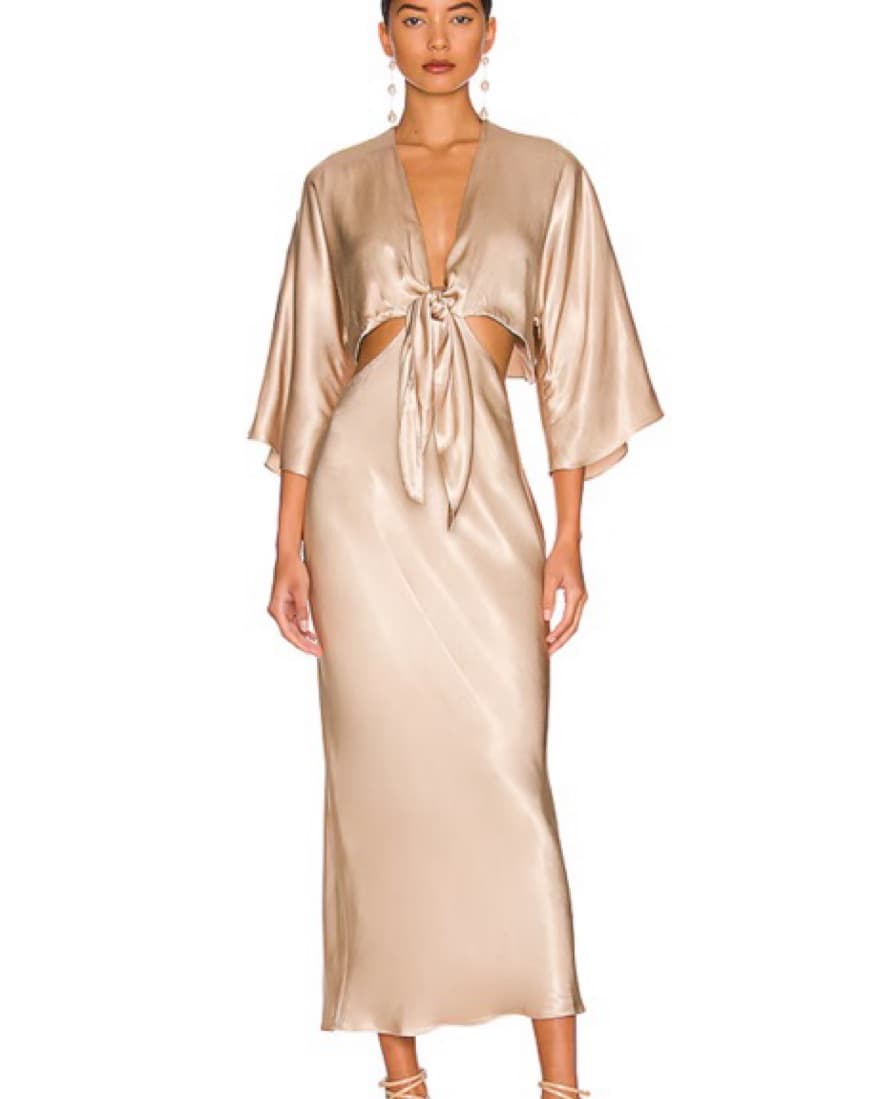 Shona Joy La Lune Dress In Gold - Image 1