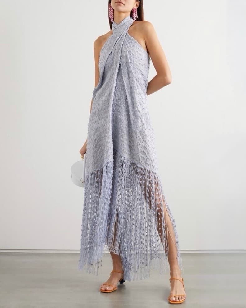 $1,185 Jacquemus Blue Fringe Dress - Image 1