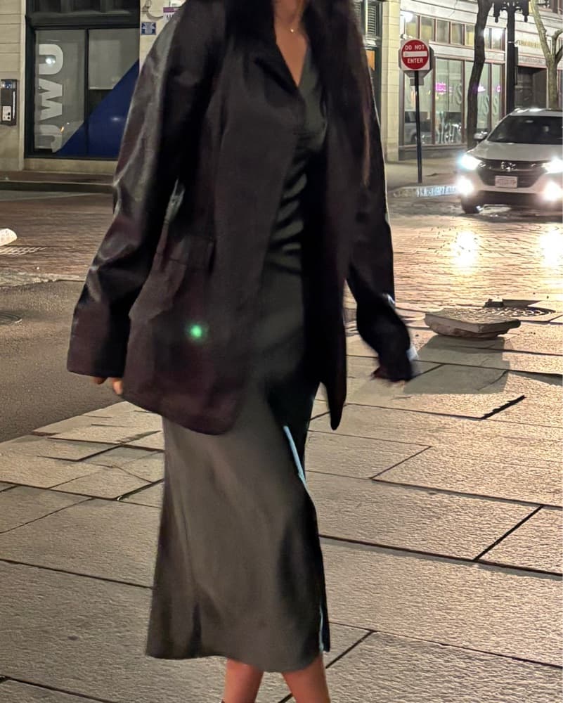 Satin Green Midi Dress - Image 3