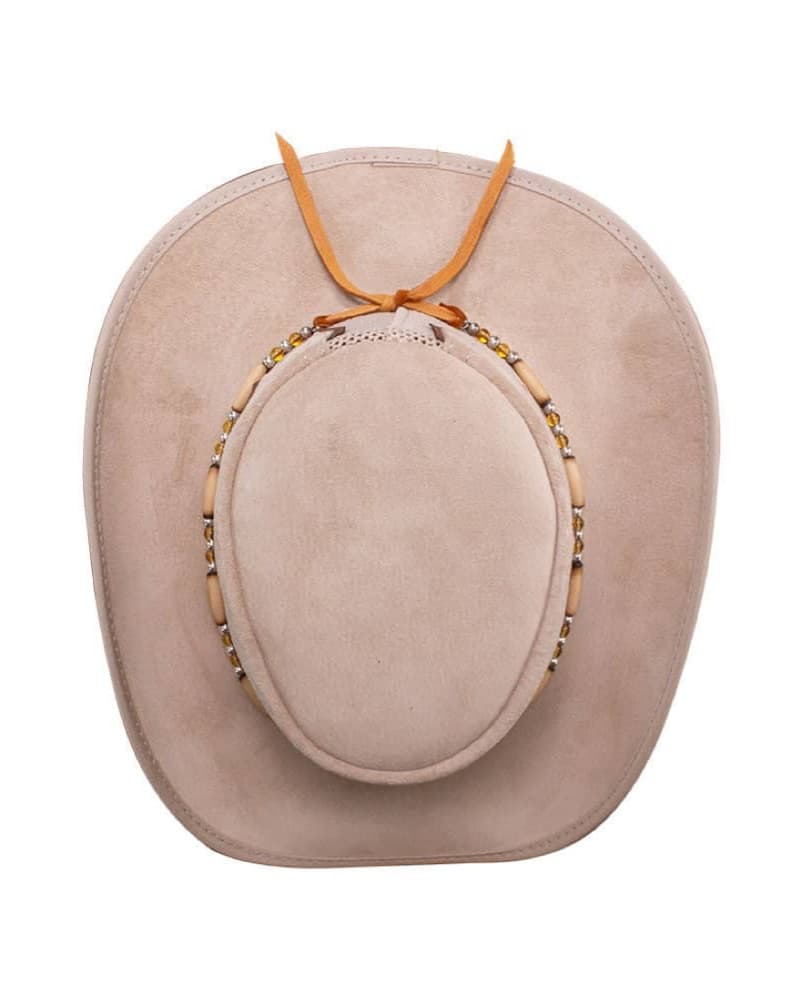 Cream Leather Cowboy Hat - Image 4