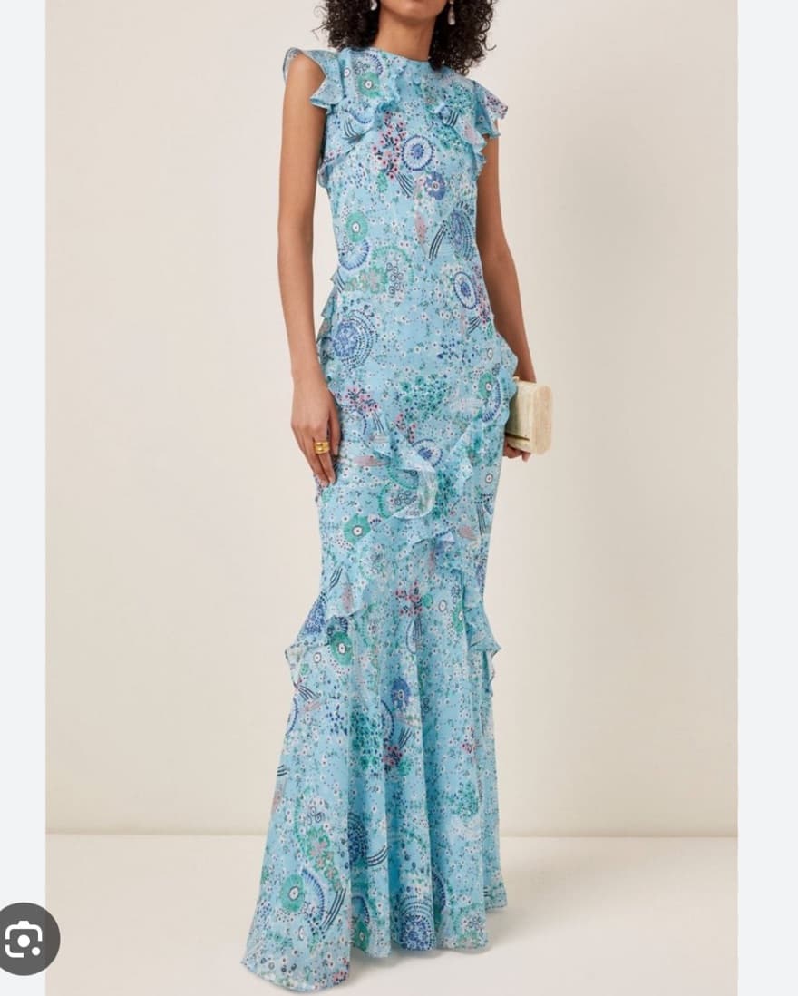 Saloni Blue Silk Gown - Image 1
