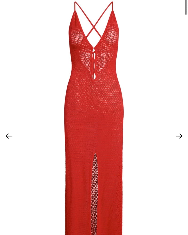 Monday Swimwear Crochet Red Dress Small - Image 1