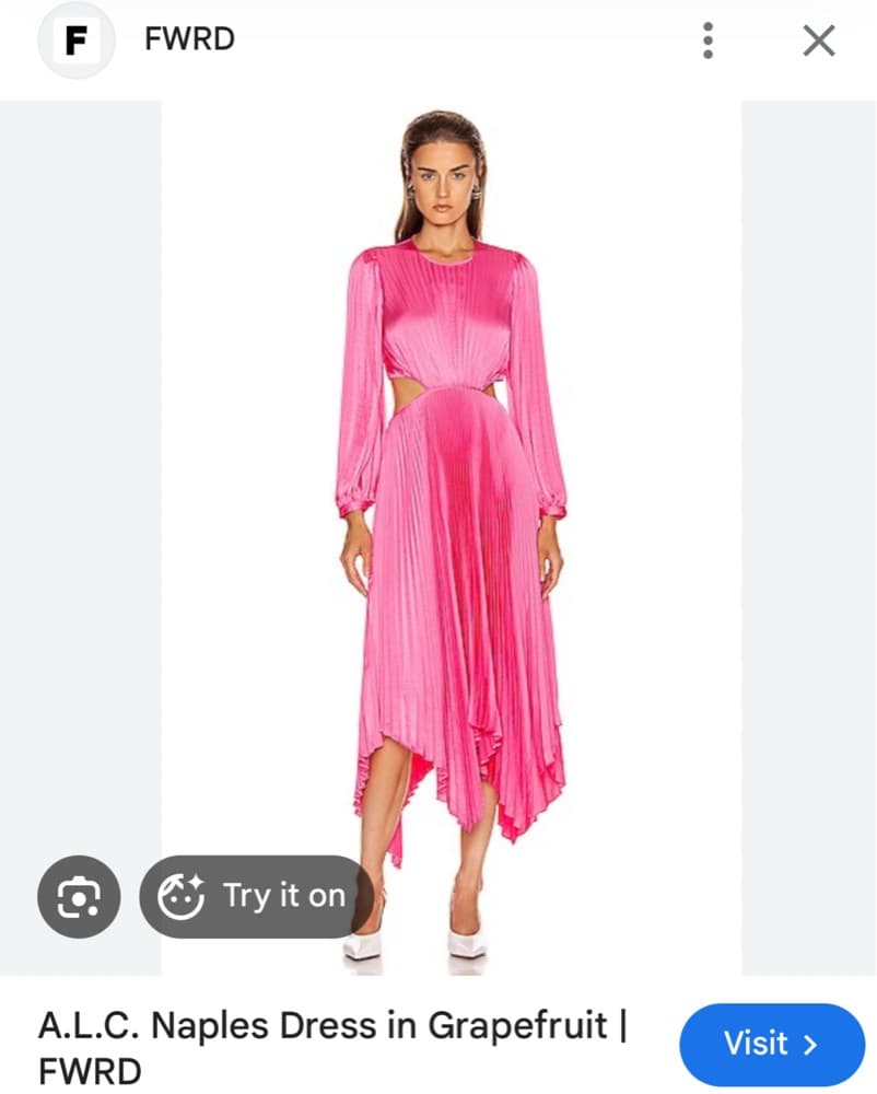 A.L.C. Naples Pleated Cutout Handkerchief Dress - Image 2