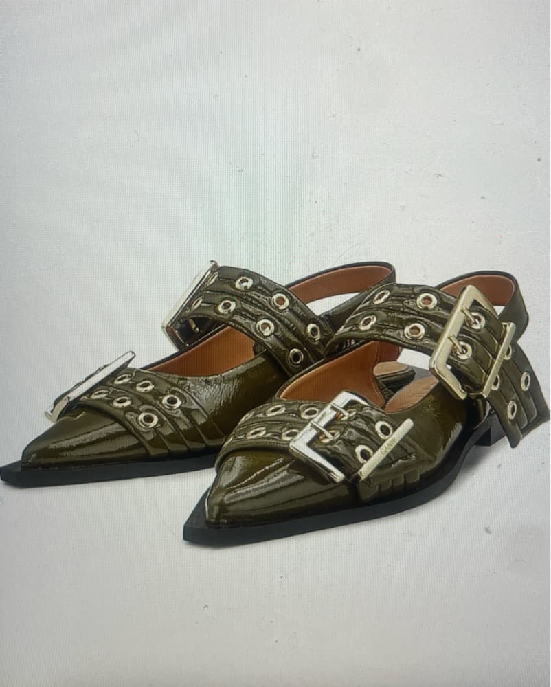 Ganni Buckle Ballerina Flats  - Image 1