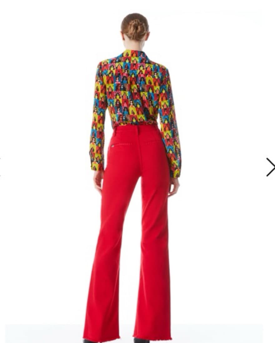 Alice and Olivia Silk People Print Top - Image 3