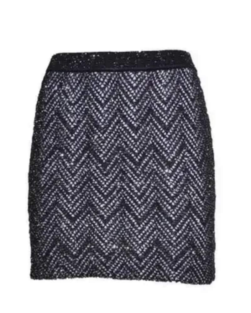Missoni Zigzag Sequin Skirt Black Silver - Image 3