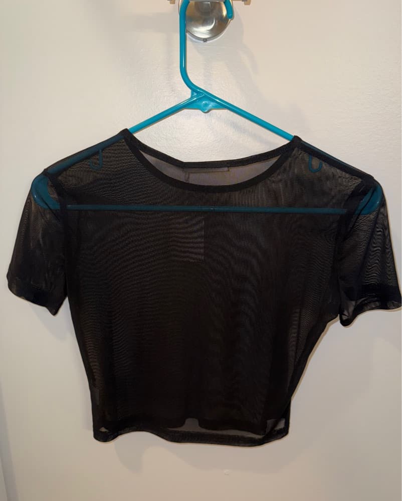 Black Mesh Baby Tee - Image 4