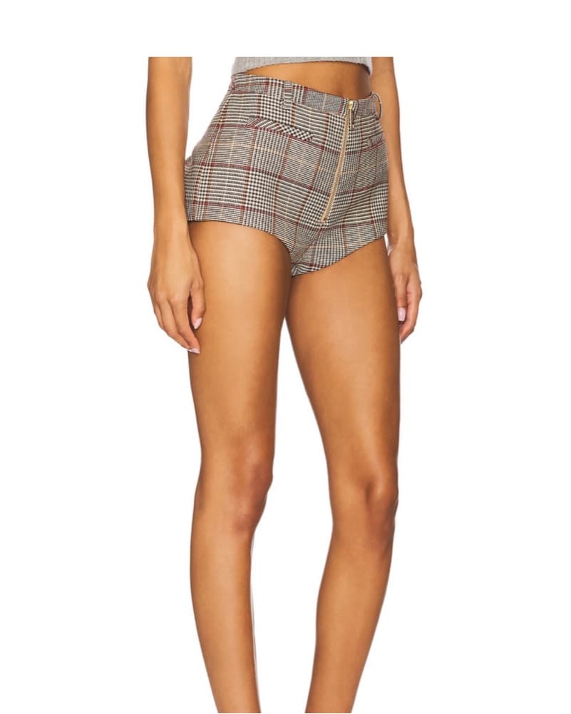 CHECK SHORT IN BROWN - Image 2