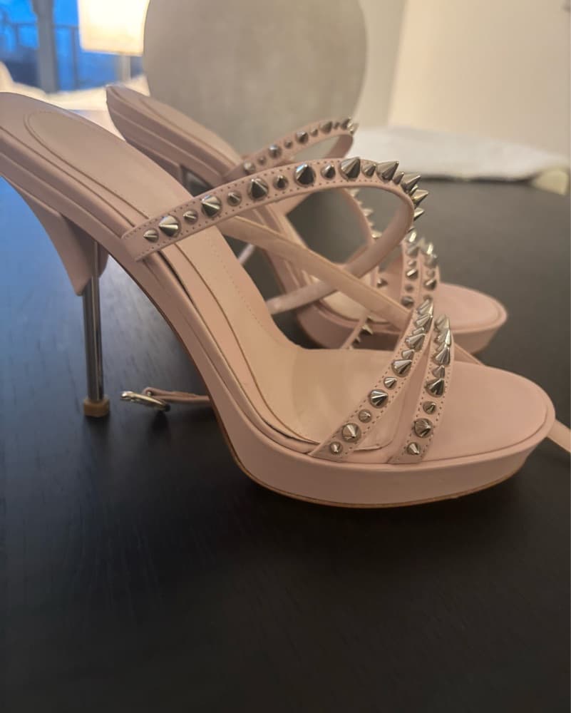 Alexander McQueen Pink Spike Stud Leathe - Image 2