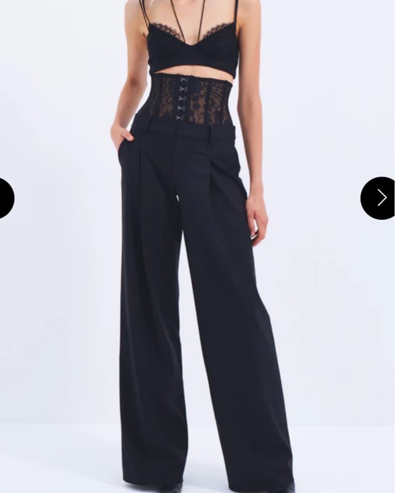 Lace Bustier Pants And Bralette Set - Image 1
